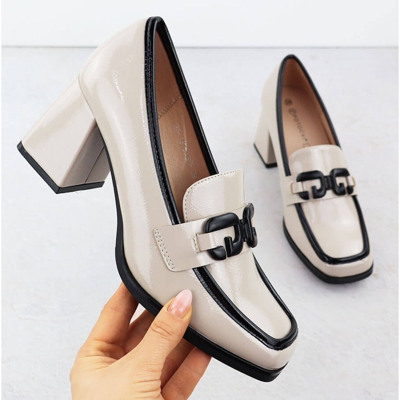 Oslikane ženske cipele na posta Beige Potocki SZ12553 bež 1