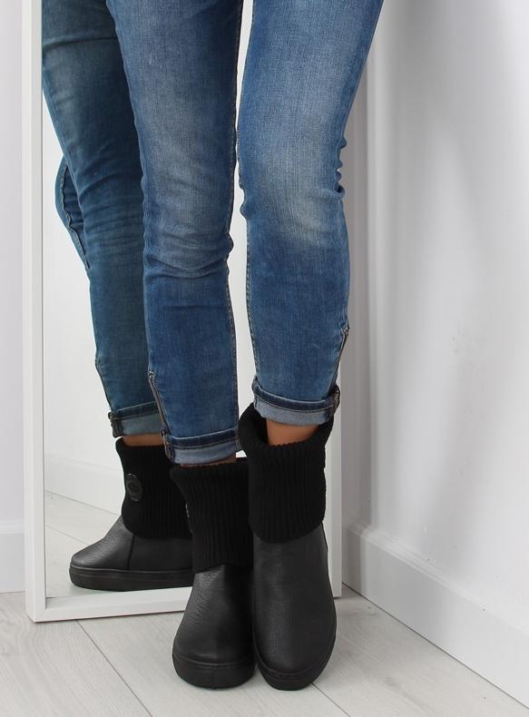 Crne čizme s vunenim gornjim dijelom crne NB30 crne II-GAT crno 2