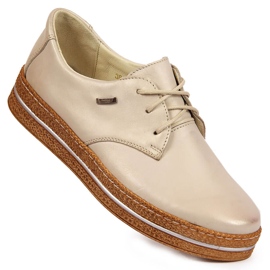 Ženske perlasto bež kožne cipele Helios 380 1