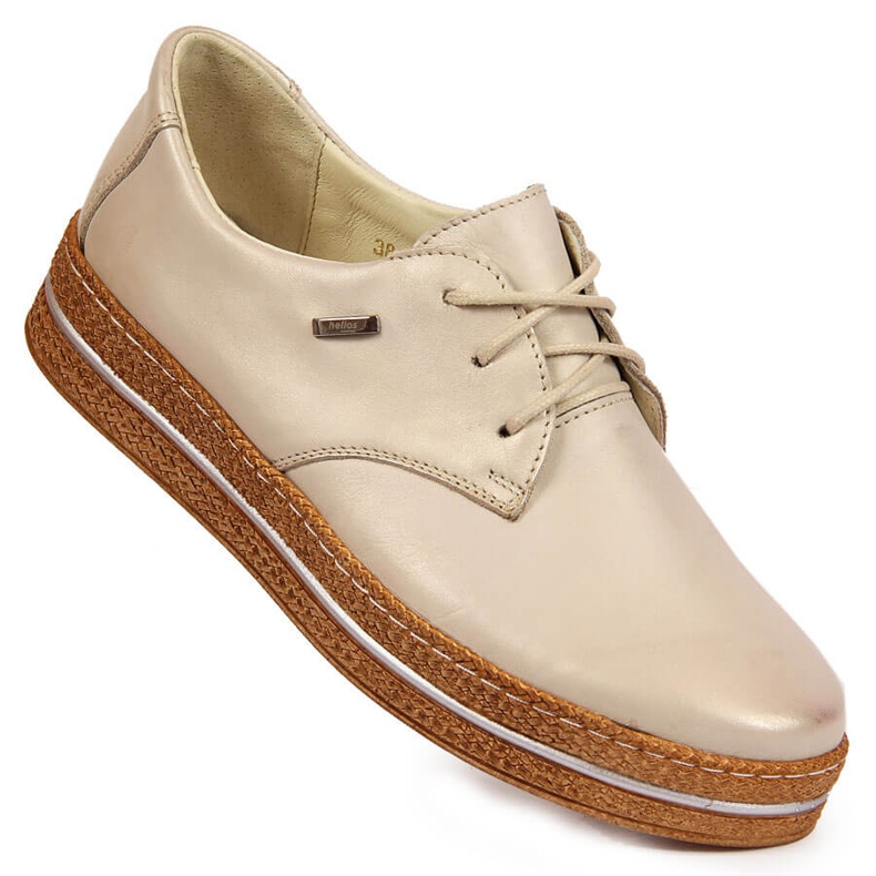 Ženske perlasto bež kožne cipele Helios 380 1