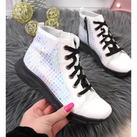 Bijele holografske čizme za djevojčice Kornecki 6814 bijela 2