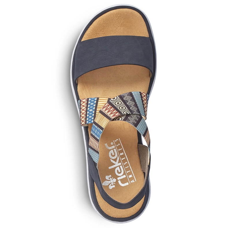 Udobne ženske sandale na wedge više boja Rieker V44G8-14 raznobojna 1