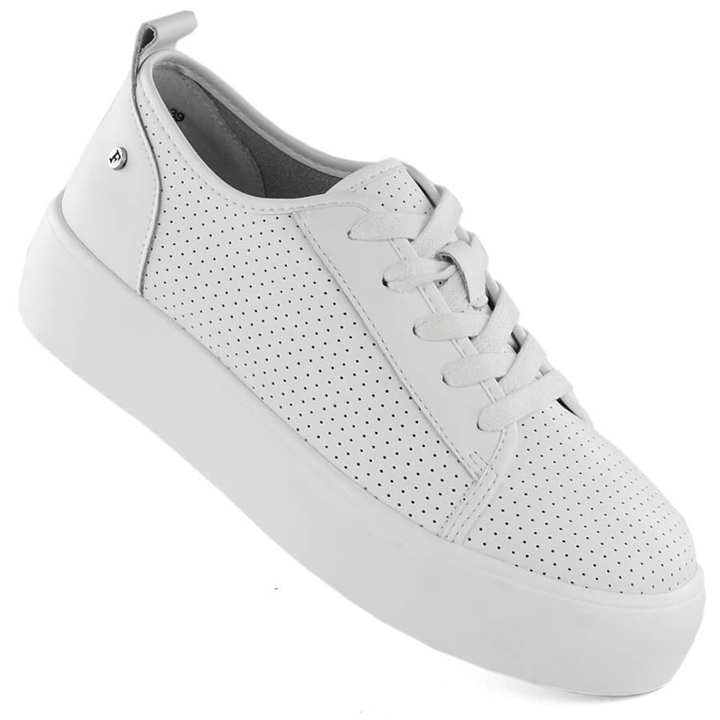 Kožne ženske sportske creepers cipele, bijele Filippo DP6116 bijela 1