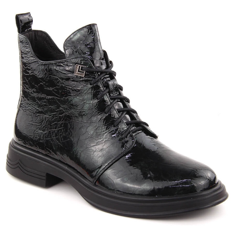 Ženske lakirane gležnjače zelene D&amp;A S.Barski Premium Collection LZ42-042 zelena 1