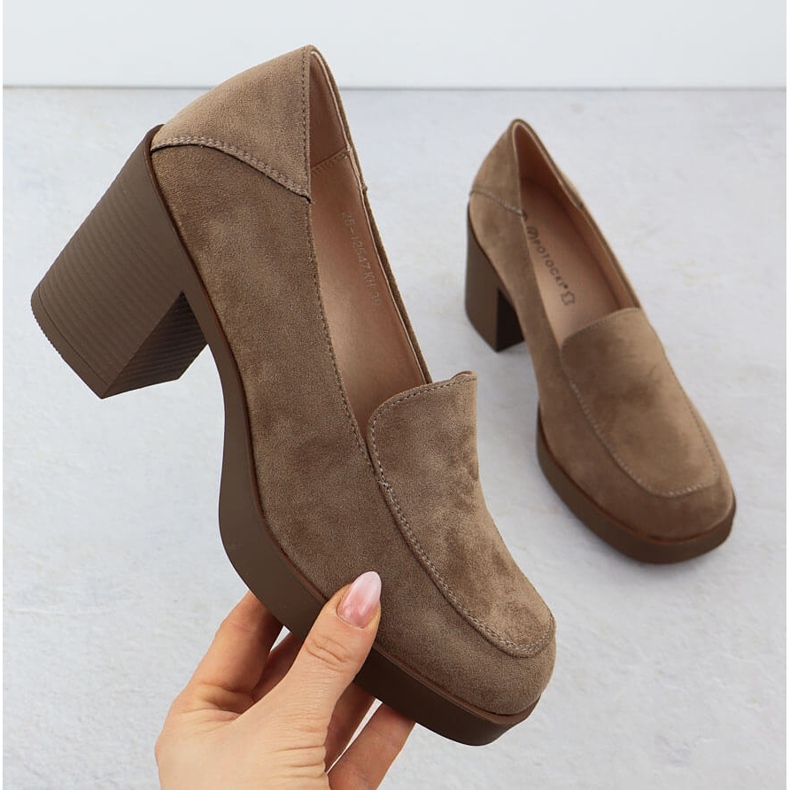 Cipele žene visoke potpetice, antilop beige Potocki SZ12547 bež 1