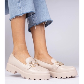 Bež elegantni natikači s cirkonima 1