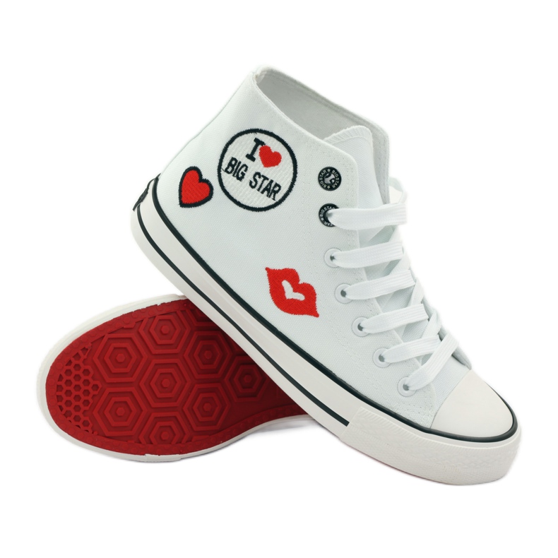 Big Star Velika zvijezda 274017 vezane tenisice bijela crvena 3