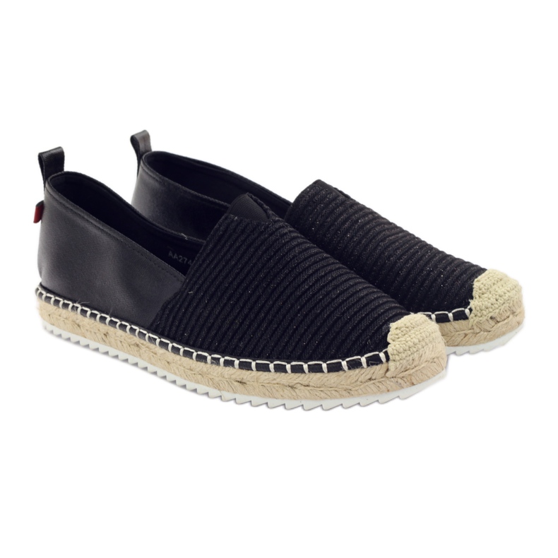 Balerine espadrile Big star 274196 crna smeđa 4