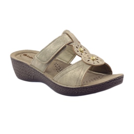 Zlatne Inblu GL086 čičak papuče žuta boja smeđa 1