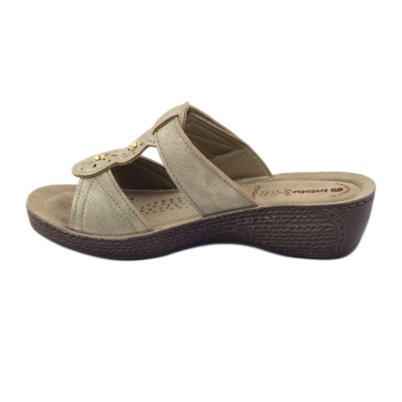 Zlatne Inblu GL086 čičak papuče žuta boja smeđa 2