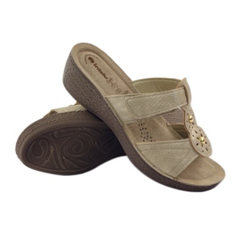 Zlatne Inblu GL086 čičak papuče žuta boja smeđa 3