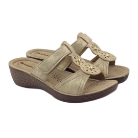 Zlatne Inblu GL086 čičak papuče žuta boja smeđa 4