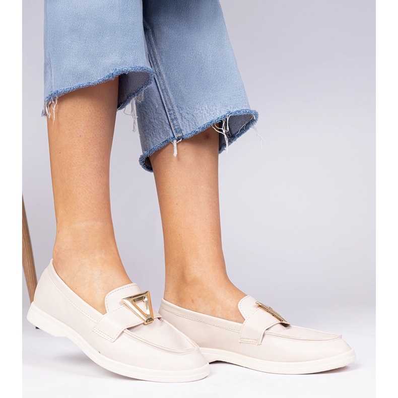 Bež ženske natikače s elegantnim ukrasom 1