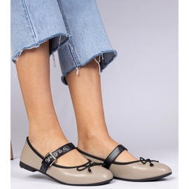 Tamne bež ženske balerine s lukom 2