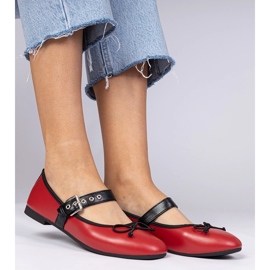 Crvene ženske balerine s lukom crvena 1