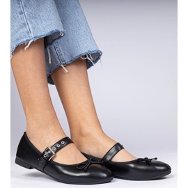 Crne ženske balerine s lukom crno 1