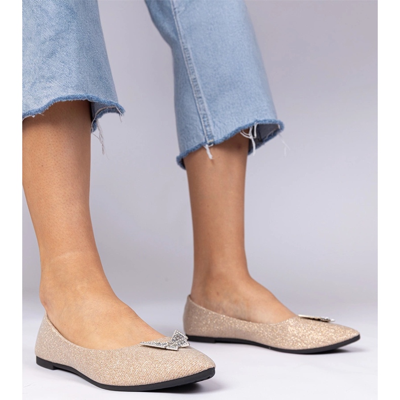 Ženski brokatni brokatni šampanjac s leptirom bež 1