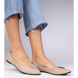 Ženski brokatni brokatni šampanjac s leptirom bež 2