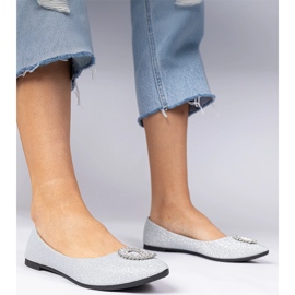 Srebrni ženski sjajni balerine s cirkonima srebro 1