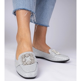 Silver Glitter Loafers s cirkonima srebro 2