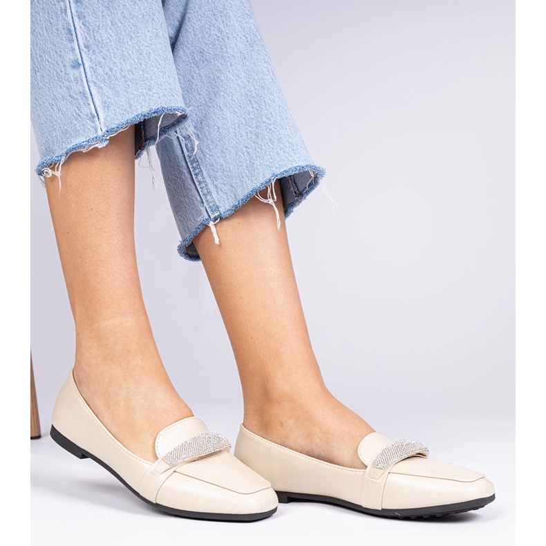 Bež ženske natikače s cirkonima 2