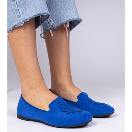 Plavi ženski ekosam i balerine za vezenje plava 1