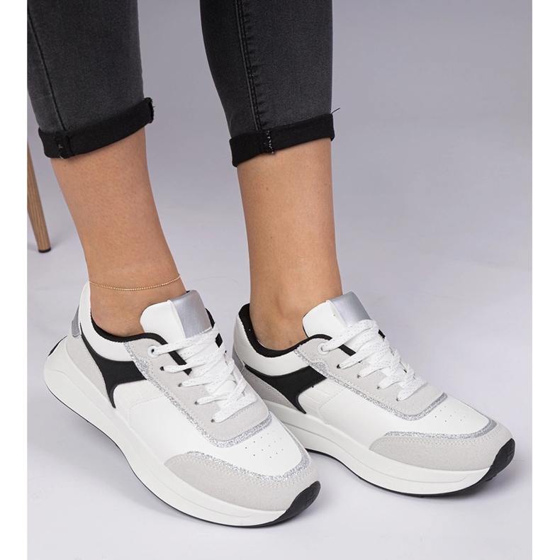 Bijele ženske tenisice sa šljokicama bijela 1