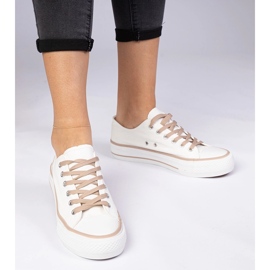 Bijelo-smeđe klasične ženske tenisice bijela 1