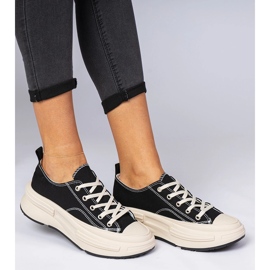 Crne ženske materijalne tenisice crno 1