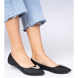 Crne ženske svjetlucave balerine s leptirom crna 1