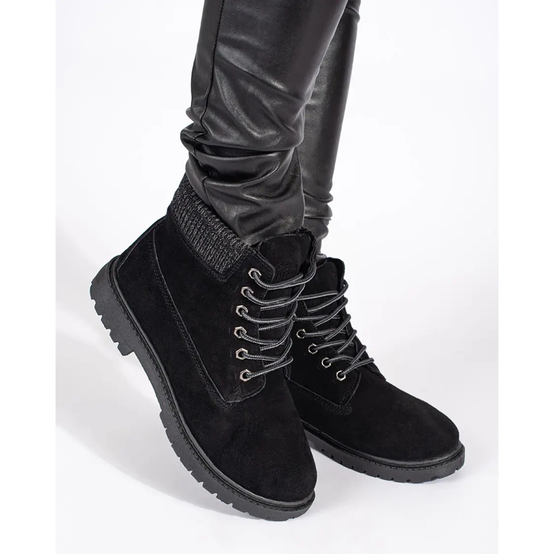 Original Walkman Shoes Crne kožne čizme crna 2