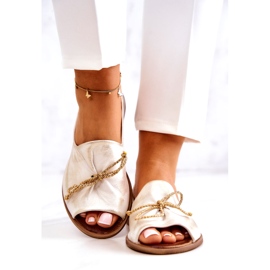 Ženske kožne balerine Zazoo 2660/004 Bijelo i zlato bijela 3