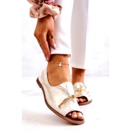 Ženske kožne balerine Zazoo 2660/004 Bijelo i zlato bijela 1