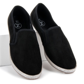 Mckeylor Slip on espadrile od antilopa crna 1