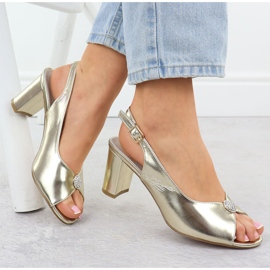 Ženske sandale na post metalnom zlatnom jezzi 6985 zlatni 1