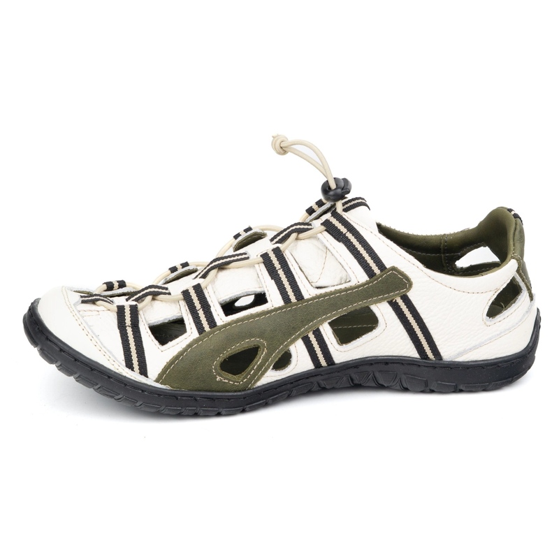 Olivier Muške kožne kožne biciklističke cipele 262kz bijele sa zelenom bijela 1