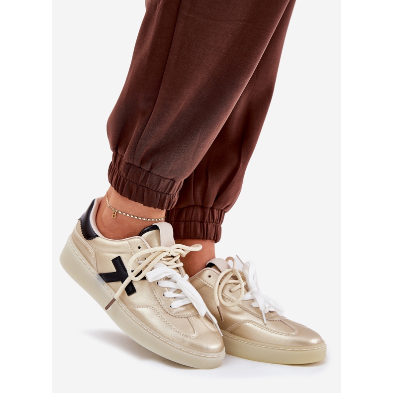 Niske ženske sportske cipele zlatne zlatna 1