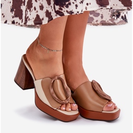 Ženski klip s kopčom kaminom smeđa 1