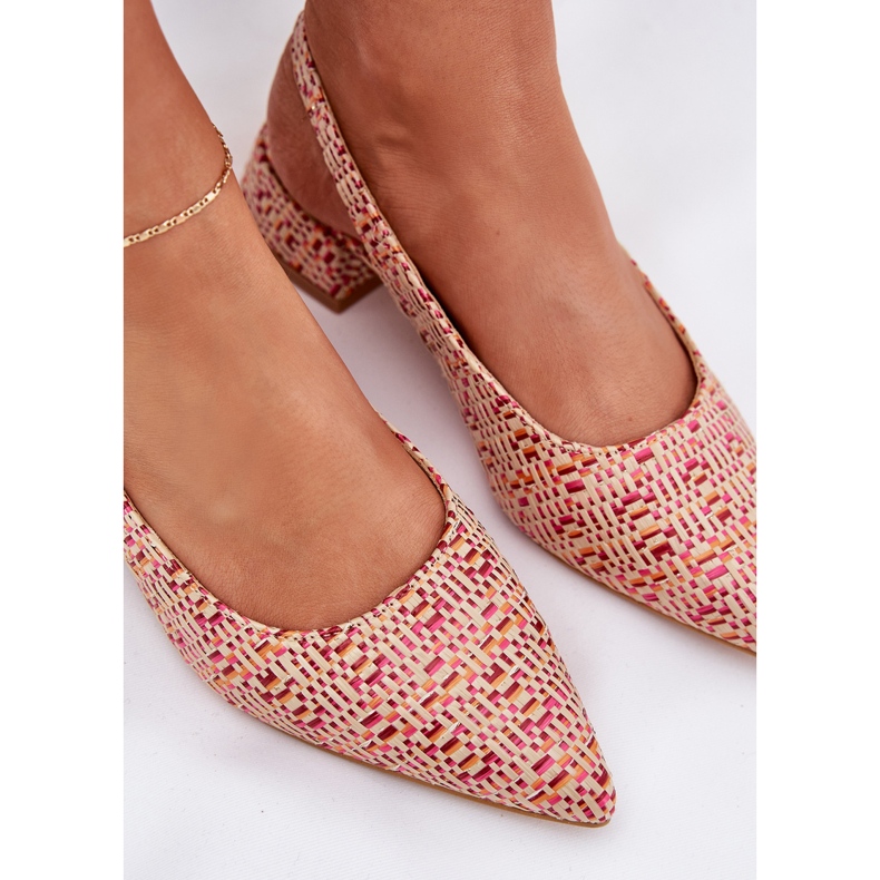 Ženske pletenice s nježnom višebojnom visokom petom višebojan 2