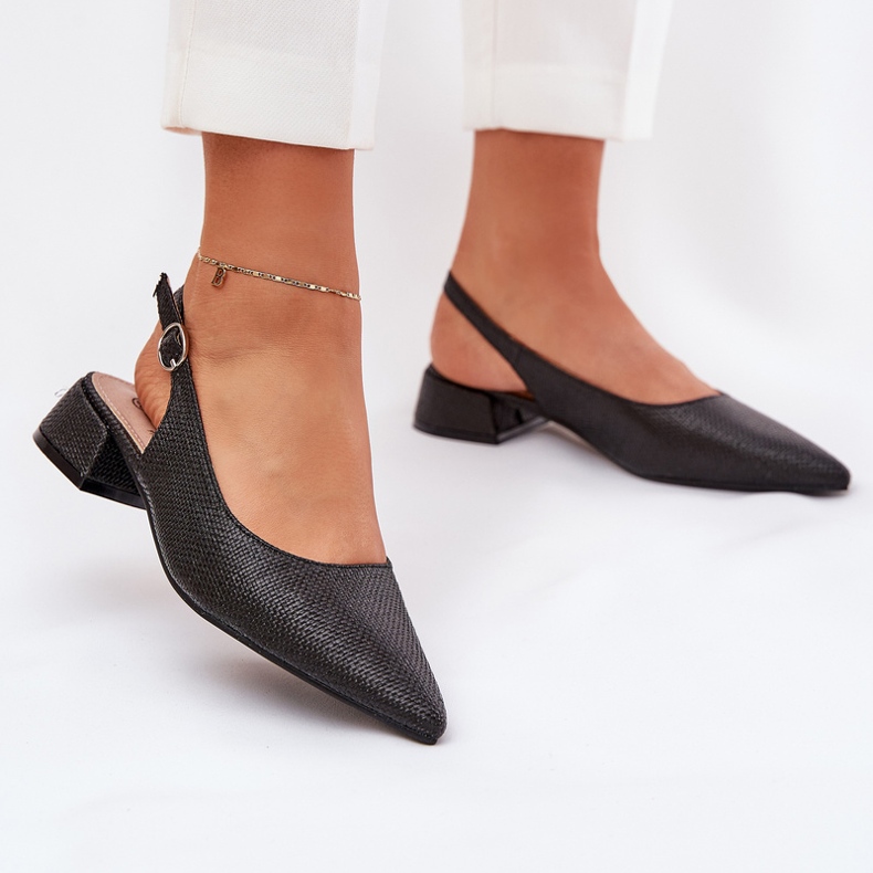 Ženske pletenice s nježnom petom crnom crna 2