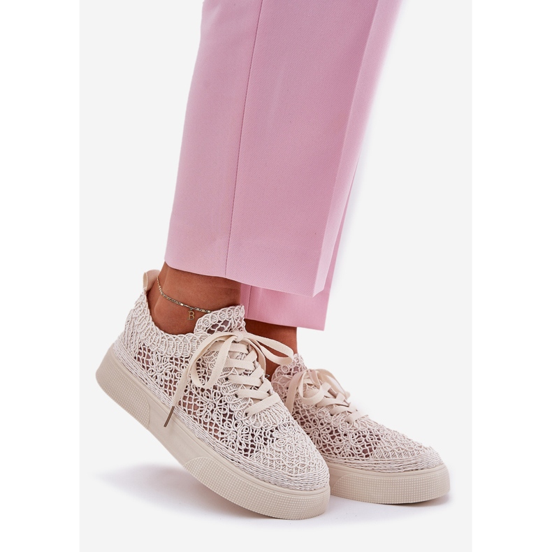 Blaci ženske tenisice na platformi svjetlost bež 1