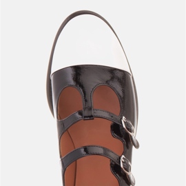 Marco Shoes Naslikane ženske balerine s bijelim nožnim prstima crno 1