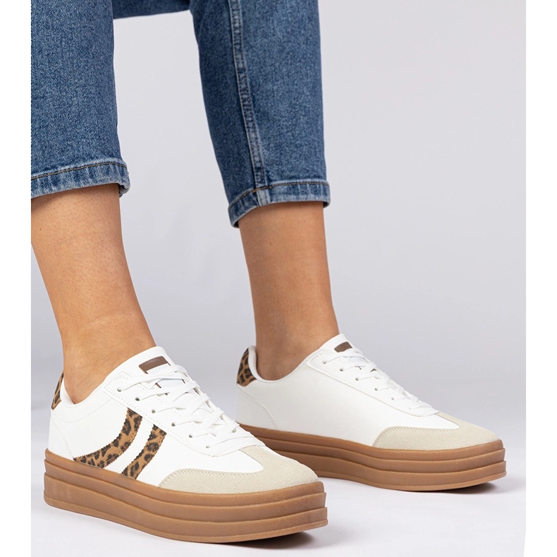 Bijele tenisice ženske tenisice s leopardovim dodatkom bijela 1