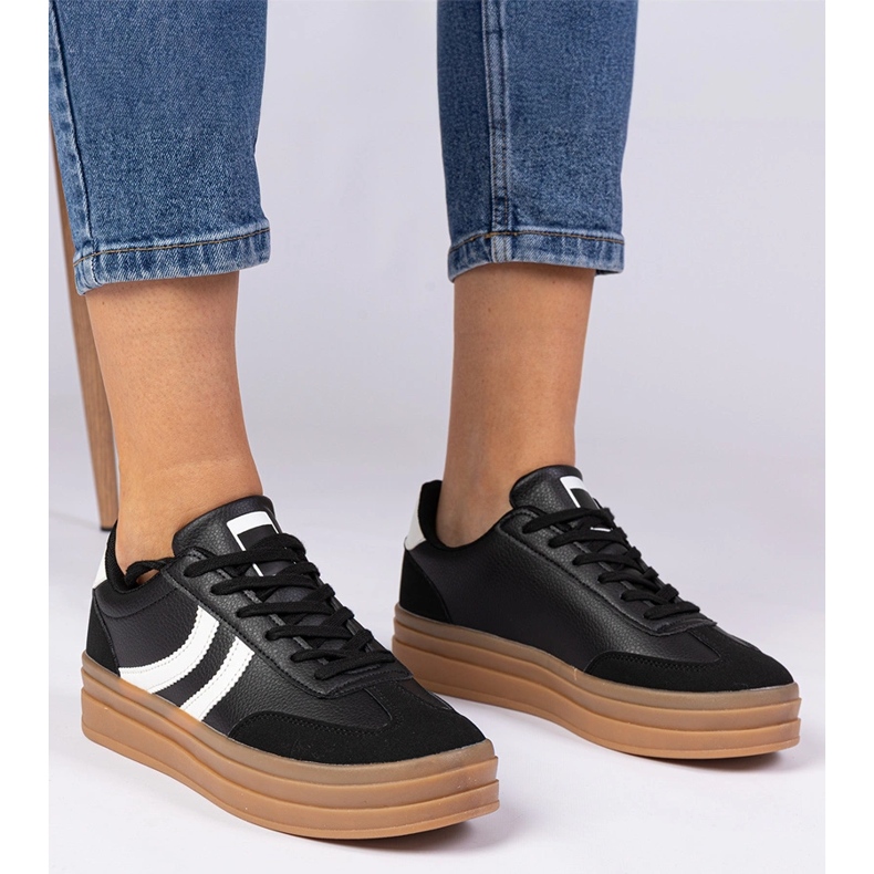 Crne tenisice ženske tenisice na platformi crna 1