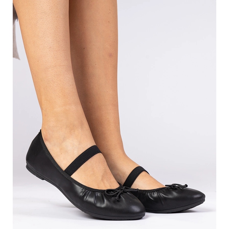 Crne ženske balerine s lukom crna 1
