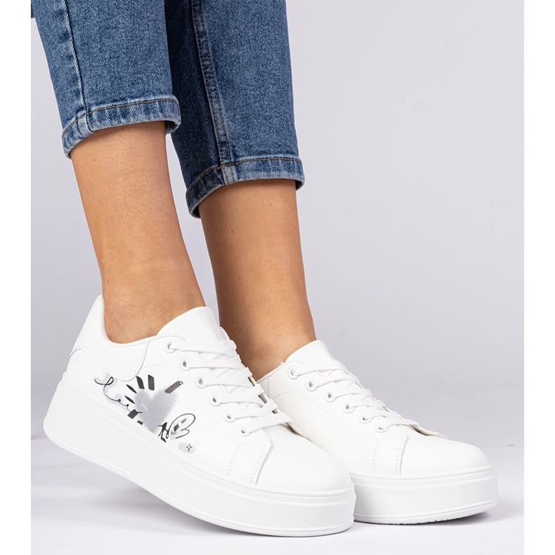 Bijele tenisice ženske sportske tenisice s tiskom bijela 1