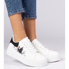 Bijele i bijele tenisice ženske sportske tenisice s tiskom bijela 2