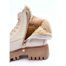 Ženske kožne kožne čizme krem čizme lemar bijela 2