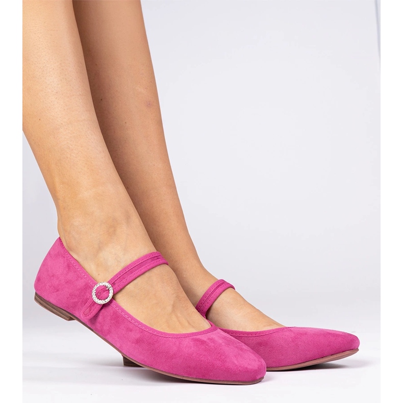 Ružičaste balerine iz Ekozamsza s cirkonima ružičasta 1