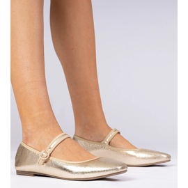 Zlatne ženske balerine s cirkonima zlatna 1